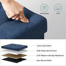 Load image into Gallery viewer, SONGMICS 43 Inches Folding Storage Ottoman Bench Storage Chest Foot Rest Stool with Wooden Divider, Holds up to 660 lb, Navy Blue ULSF77IN
