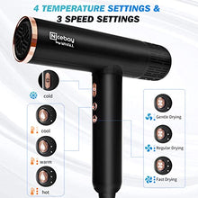 Load image into Gallery viewer, Nicebay Ionic Hair Dryer, Professional Blow Dryer with 3 Attachments, 110000RPM High-Speed Brushless Motor for Fast Drying, Lightweight, Low Noise, 1600W Hairdryer with Diffuser
