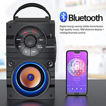 Load image into Gallery viewer, Portable Big Bluetooth Speakers with Light, Wireless with Subwoofer, FM Radio, LED Lights, EQ, Booming Bass, Bluetooth 4.2 Stereo Loud Outdoor/Indoor Retro , for Home, Camping, Travel
