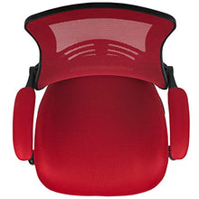 Load image into Gallery viewer, Flash Furniture Mid-Back Red Mesh Swivel Ergonomic Task Office Chair with Flip-Up Arms
