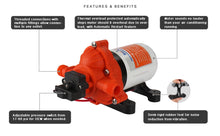 Load image into Gallery viewer, SEAFLO 33-Series Industrial Water Pressure Pump w/Power Plug for Wall Outlet - 115VAC, 3.3 GPM, 45 PSI
