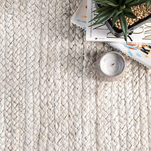Load image into Gallery viewer, nuLOOM Rigo Hand Woven Farmhouse Jute Area Rug, 5&#39; x 8&#39; Oval, Off-white
