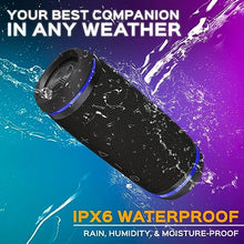 Load image into Gallery viewer, TREBLAB HD77 - Wireless Bluetooth Speaker - 30W Stereo, 20H Battery, IPX6 Waterproof, TWS Mode, Portable Speaker with Shockproof/Dustproof Body, Black

