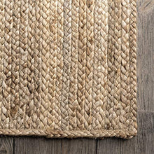 Load image into Gallery viewer, nuLOOM Rigo Hand Woven Farmhouse Jute Area Rug, 5&#39; x 8&#39;, Natural
