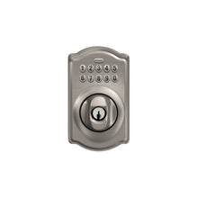 Load image into Gallery viewer, Schlage BE365 V CAM 619 Camelot Keypad Deadbolt, Electronic Keyless Entry Lock, Satin Nickel

