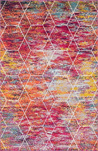 Load image into Gallery viewer, Unique Loom Trellis Frieze Collection Area Rug-Modern Morroccan Inspired Geometric Lattice Design, 6 x 9 ft, Multi/Fuchsia
