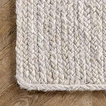 Load image into Gallery viewer, nuLOOM Rigo Hand Woven Farmhouse Jute Area Rug, 5&#39; x 8&#39; Oval, Off-white
