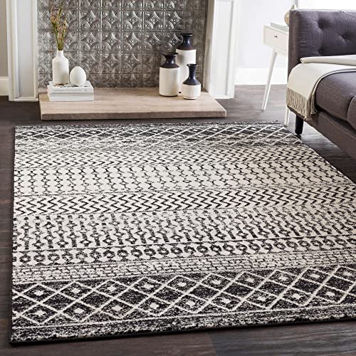 Artistic Weavers Chester Boho Moroccan Area Rug,5' Square,Black