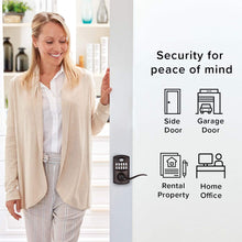 Load image into Gallery viewer, Kwikset 99170-001 SmartCode 917 Keypad Keyless Entry Traditional Residential Electronic Lever Deadbolt Alternative with Tustin Door Handle and SmartKey Security, Satin Nickel, Large
