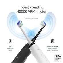 Load image into Gallery viewer, AquaSonic DUO PRO – Ultra Whitening 40,000 VPM Electric ToothBrushes – ADA Accepted - 4 Modes with Smart Timers - UV Sanitizing &amp; Wireless Charging Base - 10 ProFlex Brush Heads &amp; 2 Travel Cases
