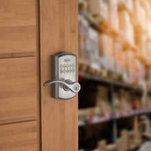 Load image into Gallery viewer, Kwikset SmartCode 955 Keyless Keypad Door Auto Lock with Handle, Electronic Lever Deadbolt Alternative, Three Entry Mode, Disabled Passage, SmartKey Re-Key Security, Satin Nickel
