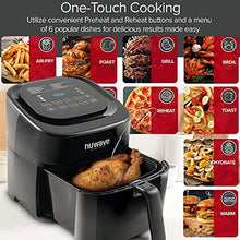 Load image into Gallery viewer, Nuwave Brio 6-Quart Healthy Digital Smart Air Fryer with Probe One-Touch Digital Controls, Advanced Cooking Functions, Removable Divider Insert &amp; Grill Pan (NEW ACCESSORY),Black
