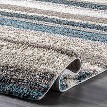 Load image into Gallery viewer, nuLOOM Classie Hand Tufted Shag Runner Rug, 2&#39; 6&quot; x 14&#39;, Blue Multi
