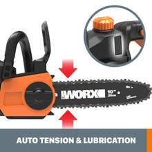 Load image into Gallery viewer, WORX WG322 20V Power Share 10&quot; Cordless Chainsaw with Auto-Tension
