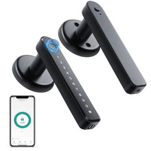 Load image into Gallery viewer, Fingerprint Smart Door Lock with App Code Backup Key Fingerprint Smart Door Knob Keyless Entry Door Lock with Handle for Home Hotel Office Apartment Bedroom Silver
