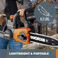 Load image into Gallery viewer, WORX WG322 20V Power Share 10&quot; Cordless Chainsaw with Auto-Tension
