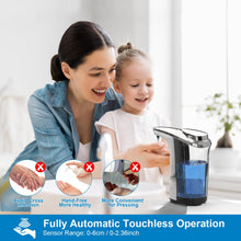 Load image into Gallery viewer, PZOTRUF Automatic Soap Dispenser,Touchless Dish Soap Dispenser 17oz/500ml with Upgraded Infrared Sensor, 5 Adjustable Soap Dispensing Levels, Liquid Hand Soap Dispenser for Bathroom (Silver Set)
