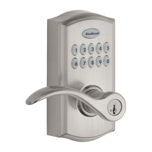 Load image into Gallery viewer, Kwikset SmartCode 955 Keyless Keypad Door Auto Lock with Handle, Electronic Lever Deadbolt Alternative, Three Entry Mode, Disabled Passage, SmartKey Re-Key Security, Satin Nickel
