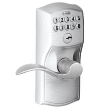 Load image into Gallery viewer, SCHLAGE FE595 CAM 626 ACC Camelot Keypad Entry with Flex-Lock and Accent Levers, Brushed Chrome
