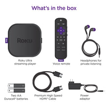 Load image into Gallery viewer, Roku Ultra | Streaming Device HD/4K/HDR/Dolby Vision with Dolby Atmos, Bluetooth Streaming, and Roku Voice Remote with Headphone Jack and Personal Shortcuts, includes Premium HDMI® Cable

