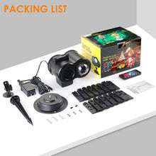 Load image into Gallery viewer, Halloween Christmas Projector Lights Outdoor 14 HD Slides (3D Ocean Wave +Patterns) LED Landscape Lights Waterproof Holiday Projector Lights Xmas Halloween Decorations Projector for Yard Garden
