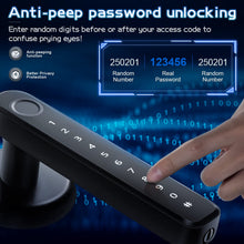 Load image into Gallery viewer, Fingerprint Smart Door Lock with App Code Backup Key Fingerprint Smart Door Knob Keyless Entry Door Lock with Handle for Home Hotel Office Apartment Bedroom Silver
