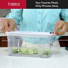 Load image into Gallery viewer, Fullstar All-in-1 Vegetable Chopper, Mandoline Slicer &amp; Cheese Grater - Multi Blade French Fry Cutter &amp; Veggie Dicer - Includes Bonus Handheld Spiralizer &amp; Kitchen Gadgets (5 in 1, Black/White)
