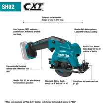 Load image into Gallery viewer, Makita SH02Z 12V Max CXT Lithium-Ion Cordless Circular Saw, 3-3/8&quot;, Teal
