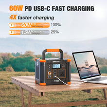 Load image into Gallery viewer, Portable Power Station 300W (Peak 600W), GRECELL 288Wh Solar Generator with 60W USB-C PD Output, 110V Pure Sine Wave AC Outlet Backup Lithium Battery for Outdoors Camping Travel Hunting Home Blackout
