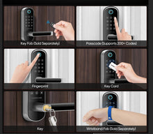 Load image into Gallery viewer, samtechT Smart Lock, Keyless Entry Door Lock, Smart Door Lock, Fingerprint Door Lock, Smart Door Lock with Handle, Digital Door Lock, Smart Lock for Front Door, Bluetooth Electronic Door Lock
