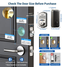 Load image into Gallery viewer, Veise Fingerprint Door Lock, Keyless Entry Door Lock, Electronic Keypad Deadbolt, Biometric Smart Locks for Front Door, Auto Lock, Anti-Peeking Password, Easy Install, Satin Nickel
