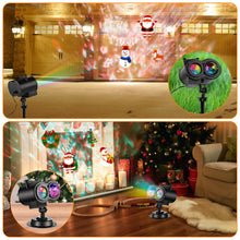 Load image into Gallery viewer, Halloween Christmas Projector Lights Outdoor 14 HD Slides (3D Ocean Wave +Patterns) LED Landscape Lights Waterproof Holiday Projector Lights Xmas Halloween Decorations Projector for Yard Garden
